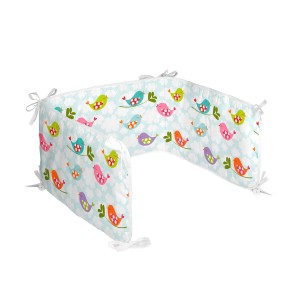 Cot protector HappyFriday Mr Fox Little birds Multicolour 210 x 40 cm