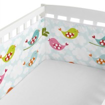 Cot protector HappyFriday Mr Fox Little birds Multicolour 210 x 40 cm