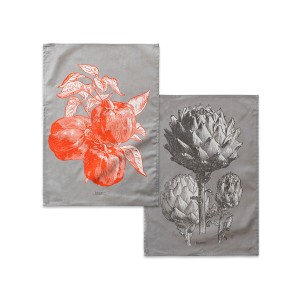 Tissu de cuisine HappyFriday Blanc Artichoke Multicouleur 70 x 50 cm (2 Unités)