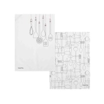 Kitchen Cloth HappyFriday Cutlery Multicolour 70 x 50 cm (2 Units)