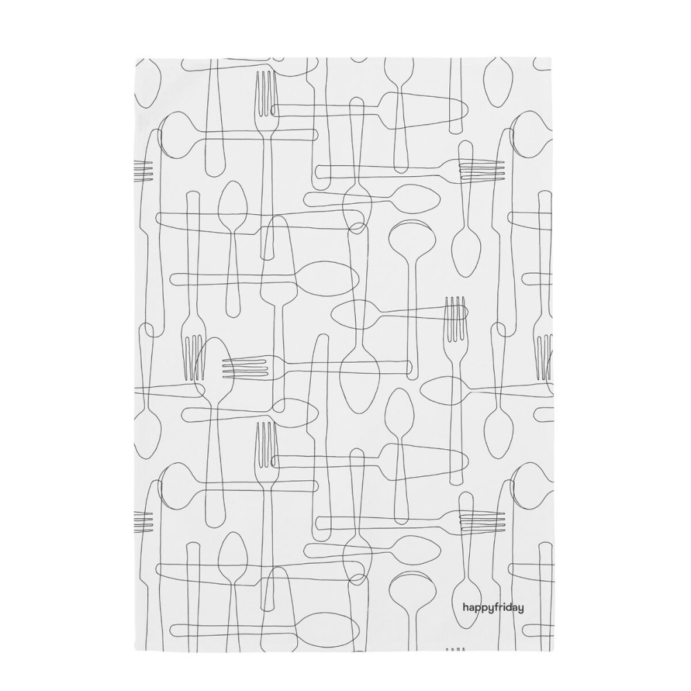 Tissu de cuisine HappyFriday Cutlery Multicouleur 70 x 50 cm (2 Unités)