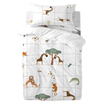 Parure de couette HappyFriday Mini savanna Multicouleur Lit de bébé 2 Pièces