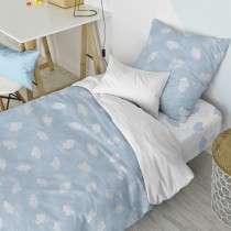 Duvet cover set HappyFriday Basic Kids Blue Single 2 Pieces