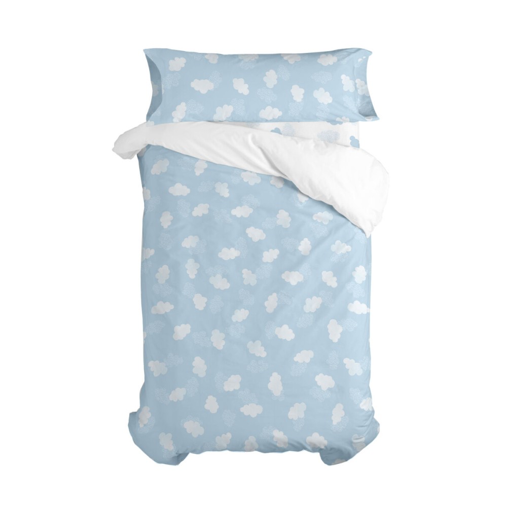 Duvet cover set HappyFriday Basic Kids Blue Single 2 Pieces