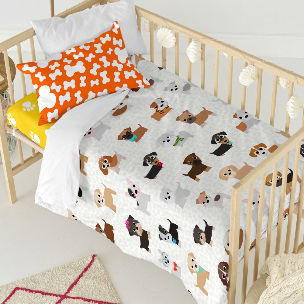 Parure de couette HappyFriday Mr Fox Dogs Multicouleur Lit de bébé 2 Pièces