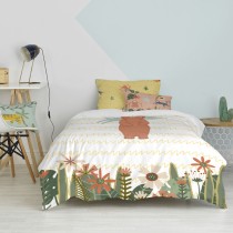 Duvet cover set HappyFriday Mr Fox Jungle life  Multicolour Single 2 Pieces