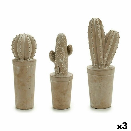 Figure décorative de jardin Ibergarden 180490-3 Pierre Cactus 13 x 38 x 13 cm (3 Unités)