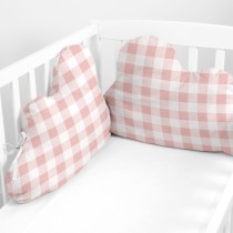 Cot protector HappyFriday Basic Kids Vichy Pink 60 x 40 cm