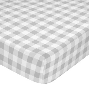 Fitted bottom sheet HappyFriday Basic Kids Grey 60 x 120 x 14 cm Gingham