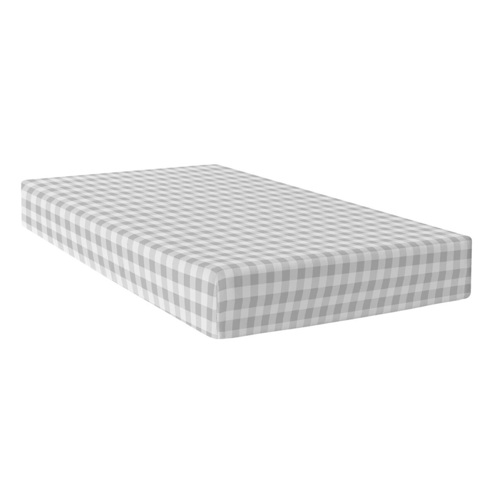 Fitted bottom sheet HappyFriday Basic Kids Grey 105 x 200 x 32 cm Gingham