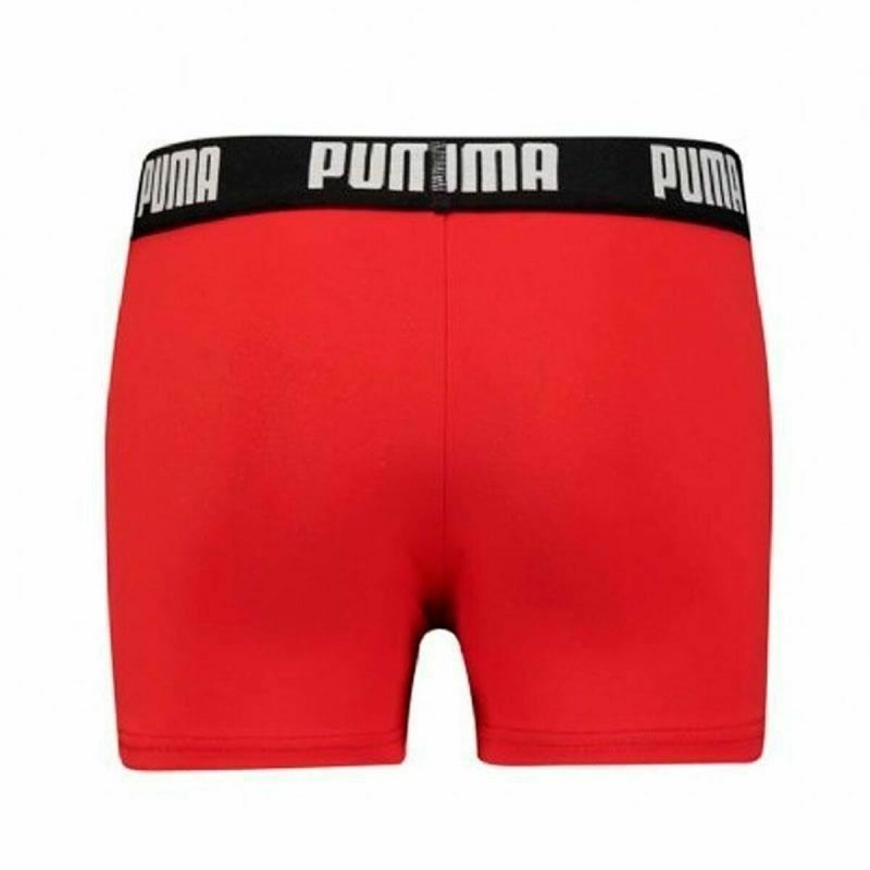 Boxer de Bain pour Enfants Puma Swim Logo Rouge