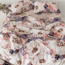 Nordic cover HappyFriday White Peonies Multicolour 155 x 220 cm