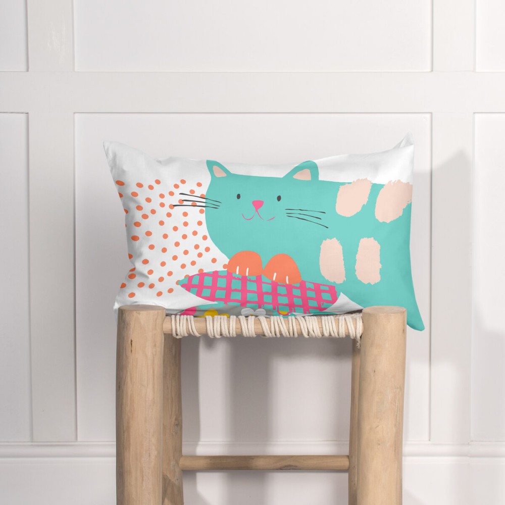 Cushion cover HappyFriday Moshi Moshi Cat & Mouse Multicolour 50 x 30 cm