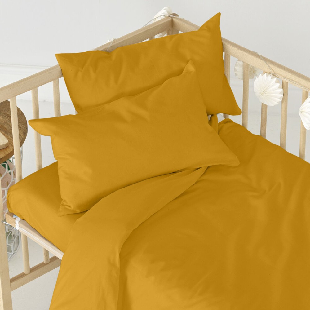 Fitted sheet HappyFriday BASIC KIDS Mustard 60 x 120 x 14 cm