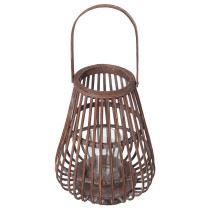 Lanterne Alexandra House Living Marron osier 21 x 27 x 21 cm Bougeoir