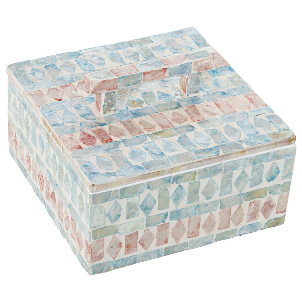 Decorative box Alexandra House Living Multicolour Rattan Mother of pearl 16 x 7 x 16 cm