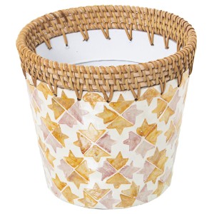 Planter Alexandra House Living Multicolour Rattan Mother of pearl Printed 18 x 14 x 18 cm