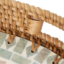 Schale Alexandra House Living Bunt Rattan Perlmutt kreisförmig 33 x 35 x 33 cm