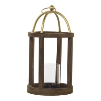 Lantern Alexandra House Living Wood Metal Crystal 22 x 45 x 22 cm Candleholder