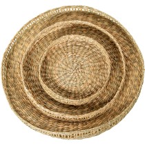 Jeux de plateaux Alexandra House Living Beige Herbe de mer 30 x 3 x 30 cm 40 x 3 x 40 cm 20 x 3 x 20 cm 3 Pièces