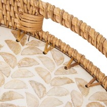 Schale Alexandra House Living Bunt Rattan Perlmutt kreisförmig 33 x 35 x 33 cm