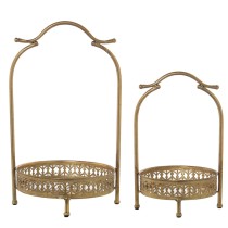 Tablettset Alexandra House Living Gold Metall 22 x 34 x 21 cm 28 x 26 x 48 cm 2 Stücke