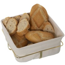 Bread Basket Alexandra House Living White Metal 21 x 10 x 21 cm