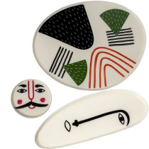 Set of trays Alexandra House Living Multicolour Enamelled Metal 10 x 1 x 10 cm 33 x 1 x 27 cm 26 x 1 x 10 cm 3 Pieces