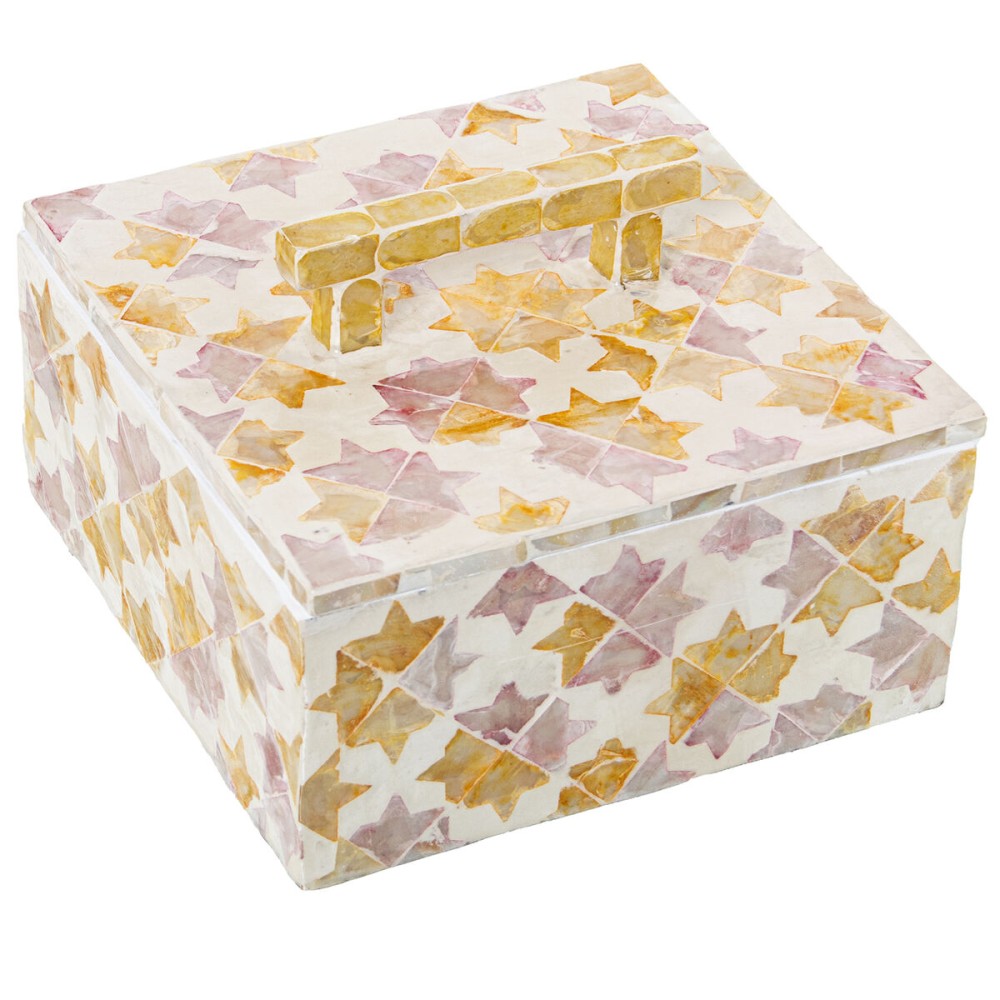 Decorative box Alexandra House Living Multicolour Rattan Mother of pearl 16 x 7 x 16 cm