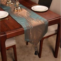 Table Runner Romimex Blue Golden 33 x 180 x 1 cm