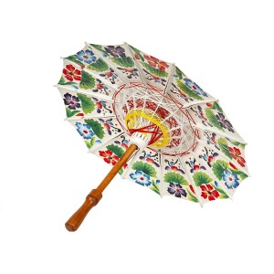 Parasol décoratif Romimex Java Blanc Multicouleur 50 x 65 x 50 cm