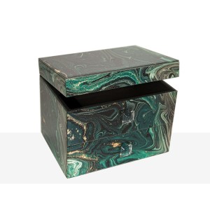 Jewelry box Romimex Green Glass 20 x 14 x 12 cm