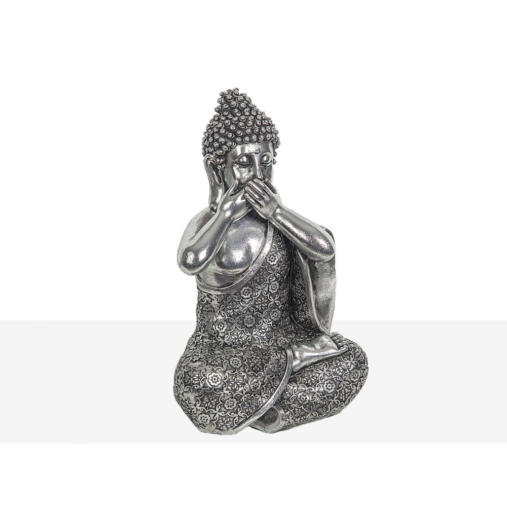 Decorative Figure Romimex Silver Buddha 15 x 24 x 13 cm