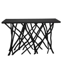 Console Romimex Black Teak 120 x 80 x 35 cm