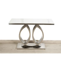 Console Romimex White Silver Stainless steel Synthetic marble 110 x 80 x 40 cm