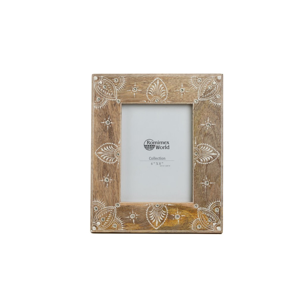 Photo frame Romimex Brown Mango wood 15 x 20 x 2 cm