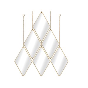 Mirror Set Romimex Golden polystyrene 17 x 27 x 1 cm