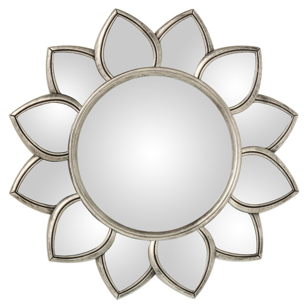 Wall mirror Alexandra House Living Silver Plastic Flower 3 x 60 x 63 cm