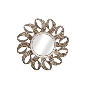 Wall mirror Romimex Silver Resin 32 x 32 x 3 cm Circular