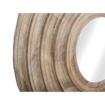 Wall mirror Romimex Stairs White Wood 120 x 120 x 8 cm Circular