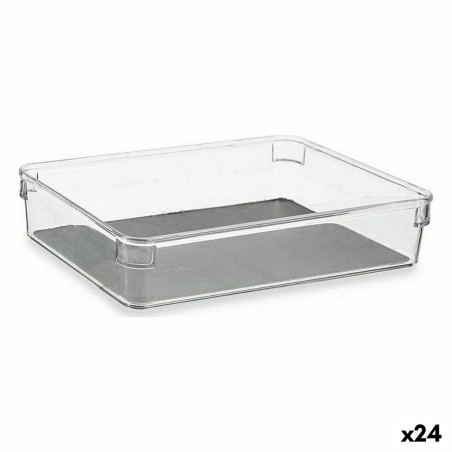 Organiseur de Tiroirs Plastique recyclé Gris 16 x 4,5 x 24 cm (24 Unités)