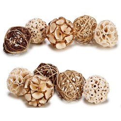 Decorative bauble White Brown Black Natural (24 Units)