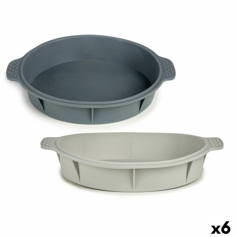 Moule à pâtisserie Kinvara HH156 Gris clair Gris foncé Silicone 30 x 4,5 x 26 cm Rond (6 Unités)