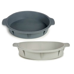 Moule à pâtisserie Kinvara HH156 Gris clair Gris foncé Silicone 30 x 4,5 x 26 cm Rond (6 Unités)