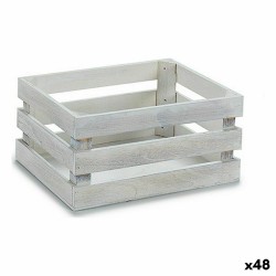 Boîte Décorative Blanc Bois de peuplier 22 x 9 x 13 cm (48 Unités)