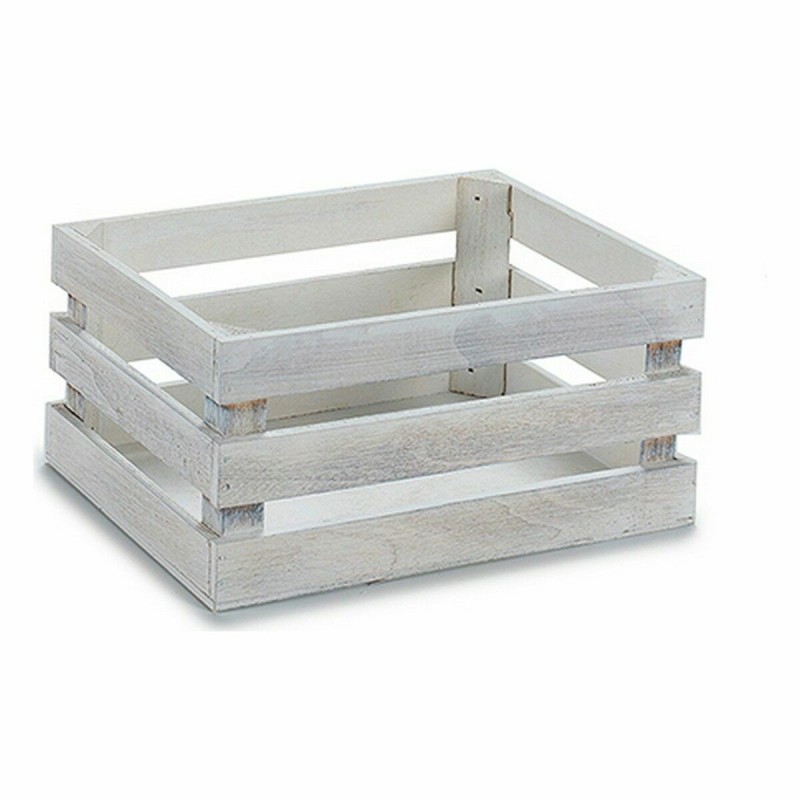 Boîte Décorative Blanc Bois de peuplier 22 x 9 x 13 cm (48 Unités)