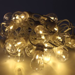 Wreath of LED Balls Party Lighting Vintage Soft green 12,5 m