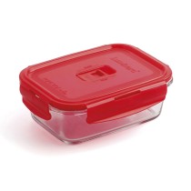 Lunchbox hermetisch Luminarc Pure Box 19 x 13 cm Rot 1,22 L Glas (6 Stück)