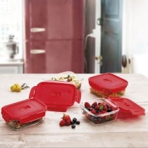 Lunchbox hermetisch Luminarc Pure Box 19 x 13 cm Rot 1,22 L Glas (6 Stück)