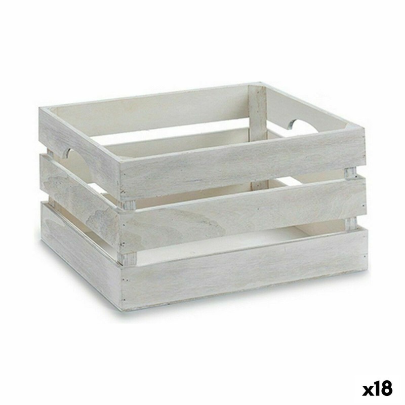 Decorative box White Wood 31 x 16 x 21 cm (18 Units)